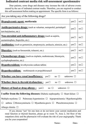 Pharmacist-led iodinated contrast media infusion risk assessment service